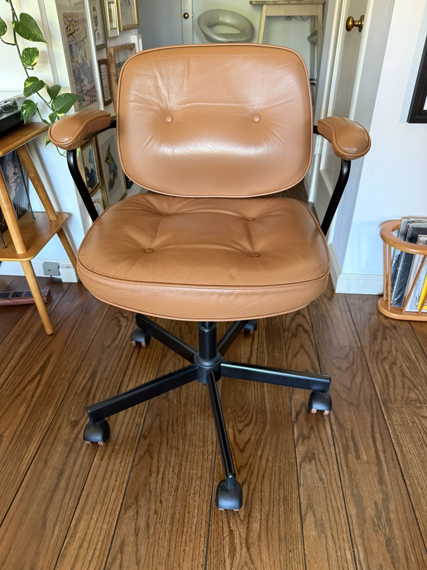 Brown Leather Desk Chair 
