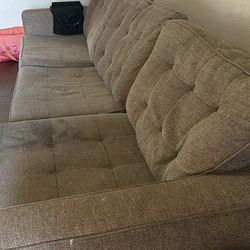 Light brown sofa chaise L SHAPED