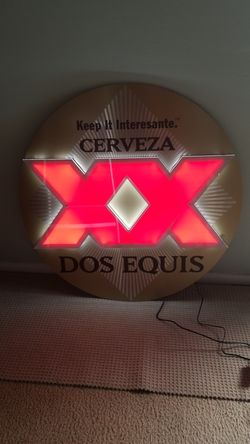 Brand new in the box Dos Equis round Electric sign