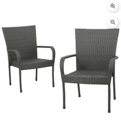 New Gray Wicker Chairs