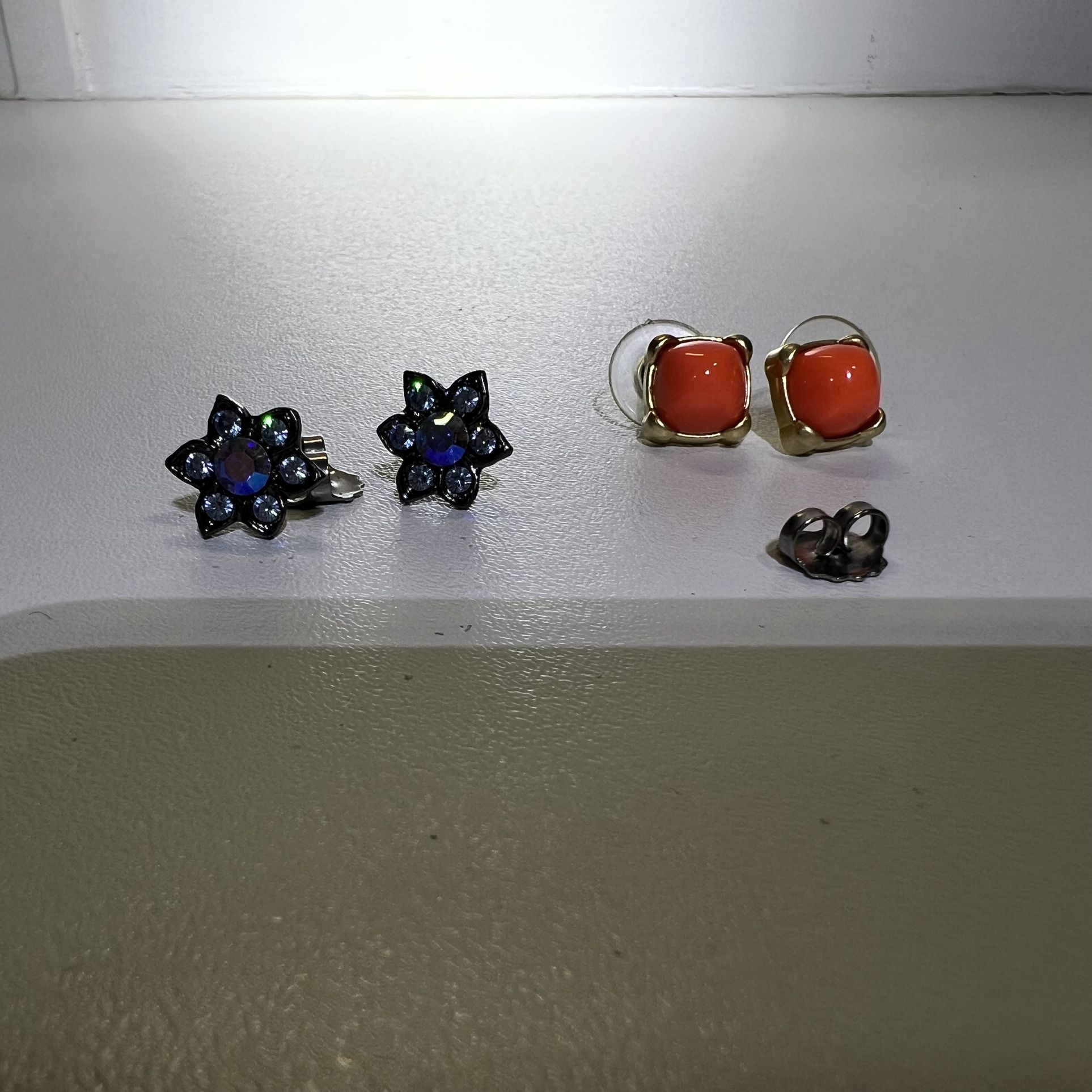 Lia sophia orange coral earrings set 1928 Jewelry Crystal Flower Earrings