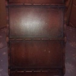 Vintage Dark Wood Spoon Rack