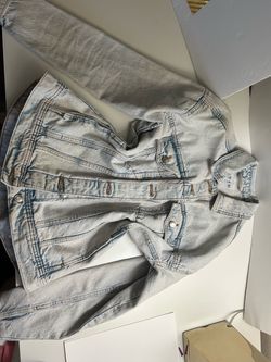 Light Wash Acid Wash Denim Jacket