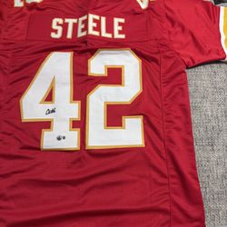 CARSON STEELE SIGNED AUTOGRAPHED Custom Jersey -Beckett Coa Kansas City Chiefs