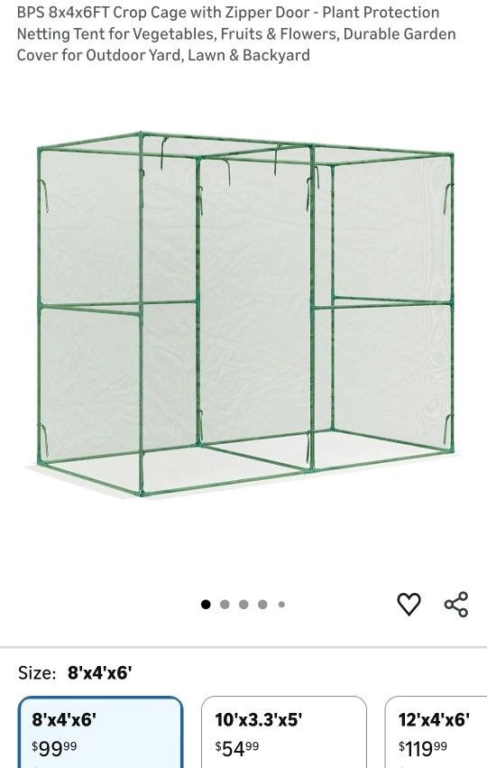 NIB Walk-In Plant Enclosure / Plant Cage / Plant Tent (8'x4'x6')