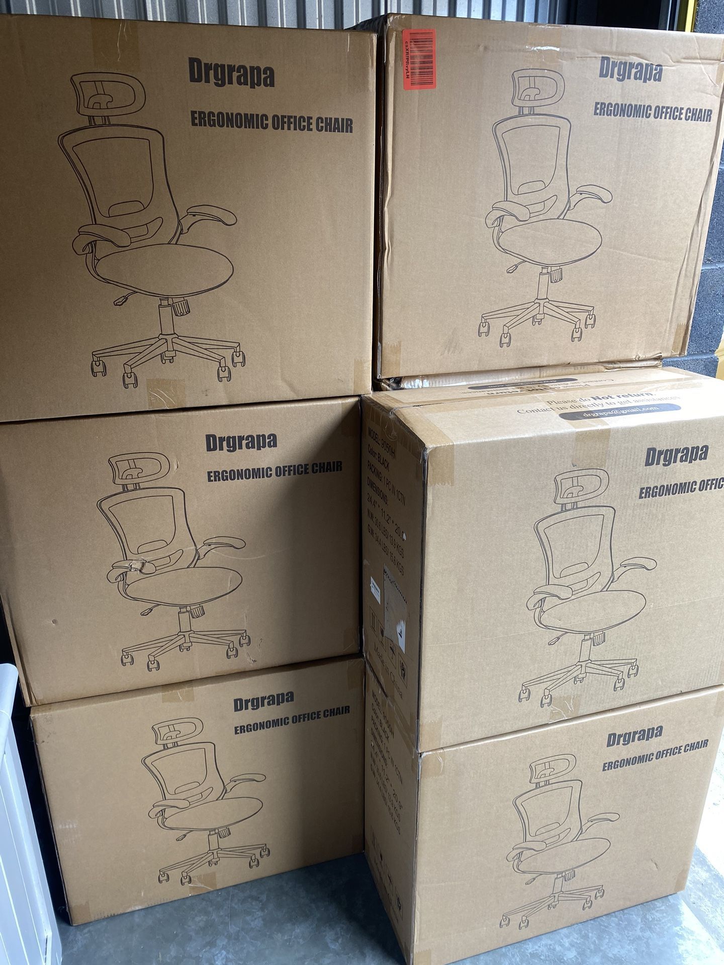 NEW Black Ergonomic Office Desk Rolling Chair w/Adjustable Headrest & Armrest **$60 Each, FIRM PRICE**