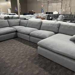 Grey Linen Cloud Feather Sectional