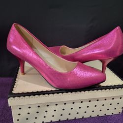 Pink Metallic Heeled Shoes 