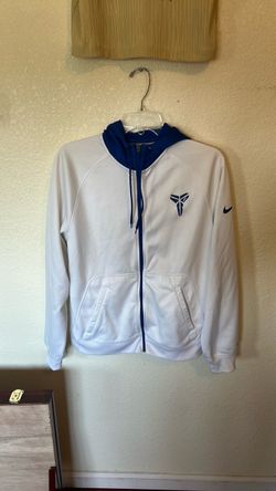 Kobe mamba nike zipper hoodie white/blue size medium