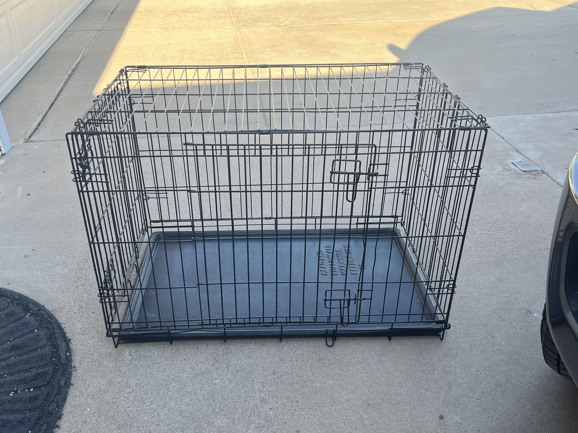 Double Door Collapsible Wire Dog Crate