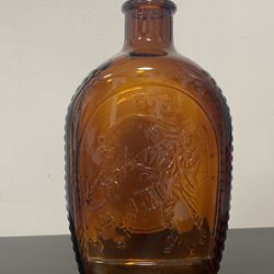 LOG CABIN Vintage Brown Glass 1776 Syrup Bottle