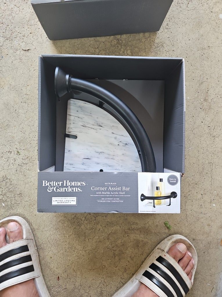 Matte Black Corner Assist Bar Marble