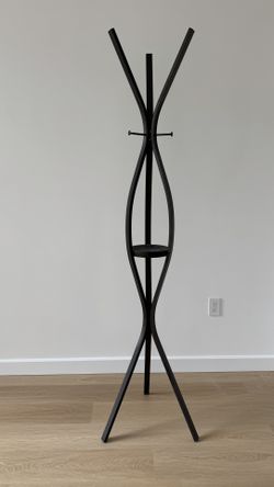 Crate Barrell Mid Century Modern Coat Rack With Key Dish