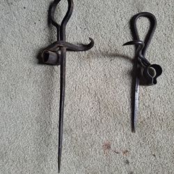 Miners Candle Holders , Antique