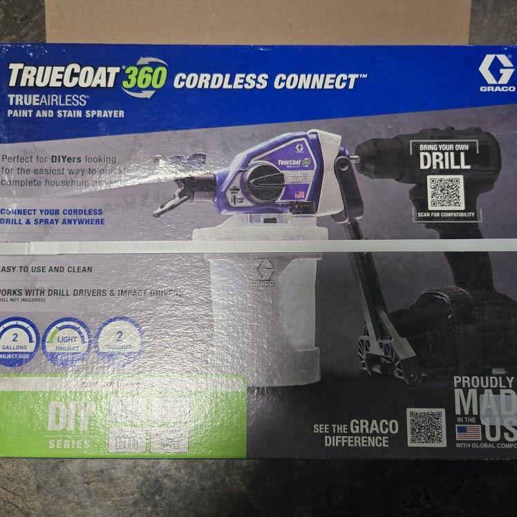 Graco TrueCoat 360-Handheld Cordless Connect Drill Paint Sprayer #0948