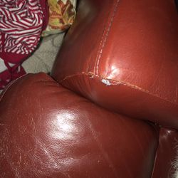 red leather power loveseat 