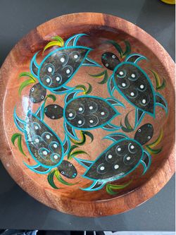 Wooden Turtle Bowl from Cabo
