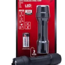 350 Lumens Tough Stainless Steel Core LED Flashlight

