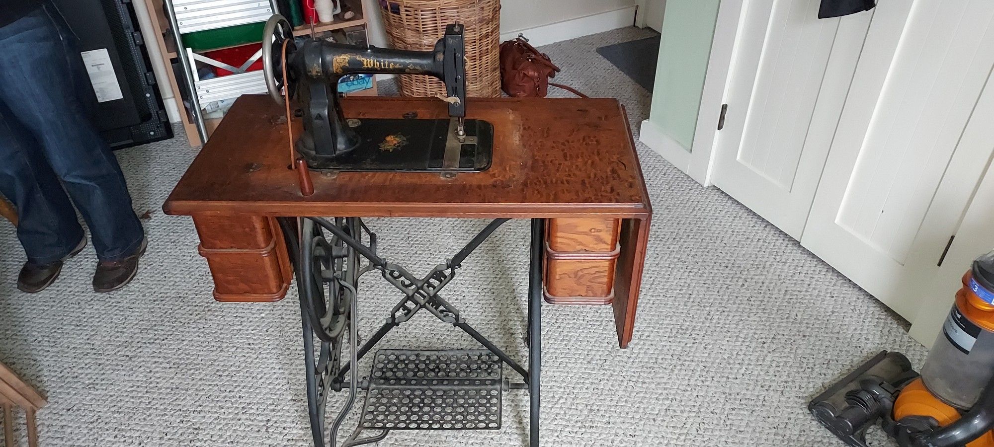 Antique White Sewing Machine
