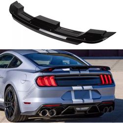 For 15-23 Ford Mustang GT500 Style Spoiler W/ Smoke Gurney Flap Wicker Bill