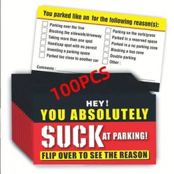 (100) Humorous Bad Parking Cards