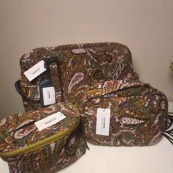 Brand New Vera Bradley Travel Bag Set 