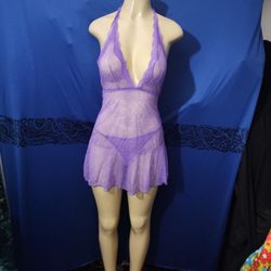 New Purple Light Lingerie Set Size Large