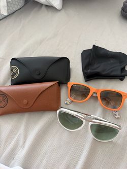 New white honey Dijon ray ban and orange ray ban