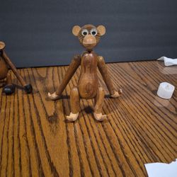 Vintage Mid Century Danish MODERN Hanging Teak Wood Monkey Kay Bojeson Style  "10"