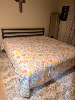 King size bed frame with mattress