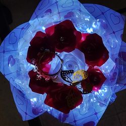 Bouquet Of Roses And Butterflies