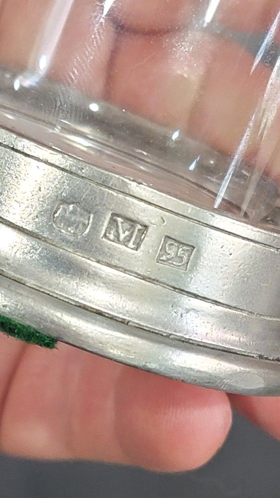 Antique Glass, silver, pewter, one last sold for $95