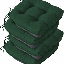 Chair Cushions for Dining Chairs, Seat Cushions for Kitchen Chairs, Indoor Seat Cushions with Ties, Tufted Foam Chair Pads, Non Slip Chair Cushions Se