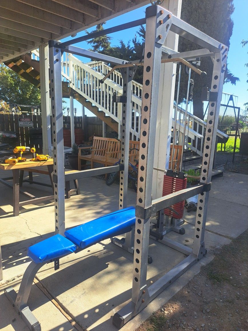 Body Solid Commercial Squat Rack Power Rack w/ Lat Attachment