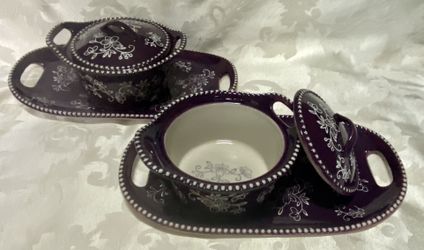 Temptations By Tara Soup Bowls Sandwich Trays 6 Piece Set 