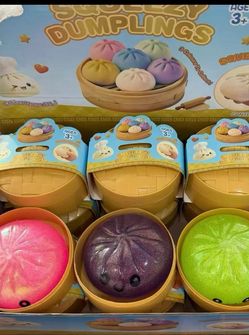 12pcs Glitter Squishy crazy fun dumplings large same face different colors