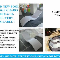White modern Pool lounge chairs! Many available