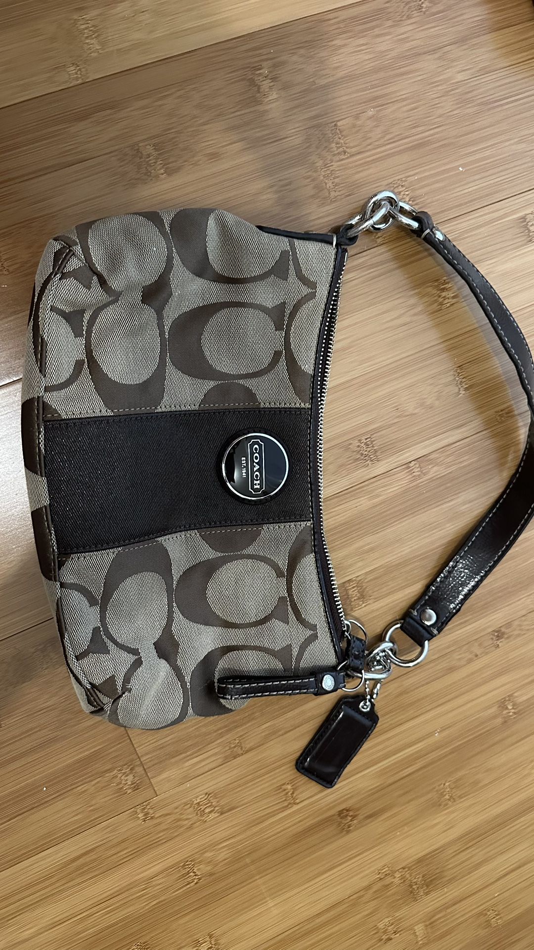 Coach Signature Stripe Demi Shoulder Bag