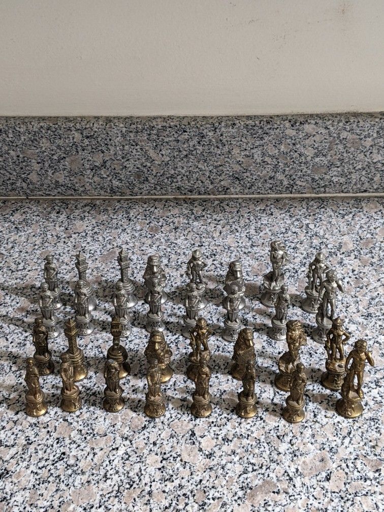 Chess Set Pieces pewter Renaissance Florentine Michelangelo