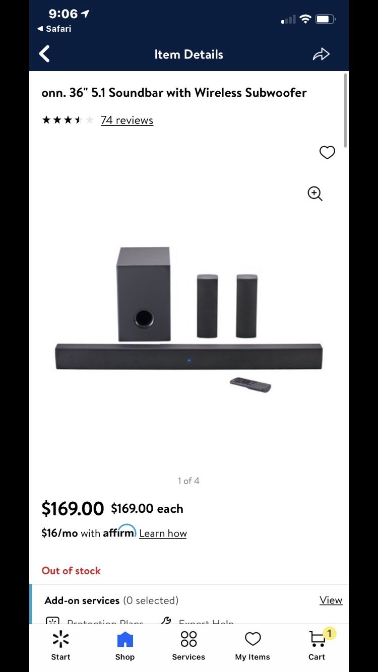 36’ Soundbar With Bluetooth Woofer 