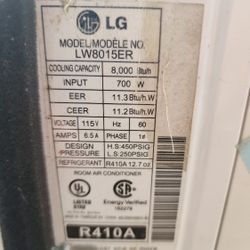 LG 8,000 BTU Window Unit.