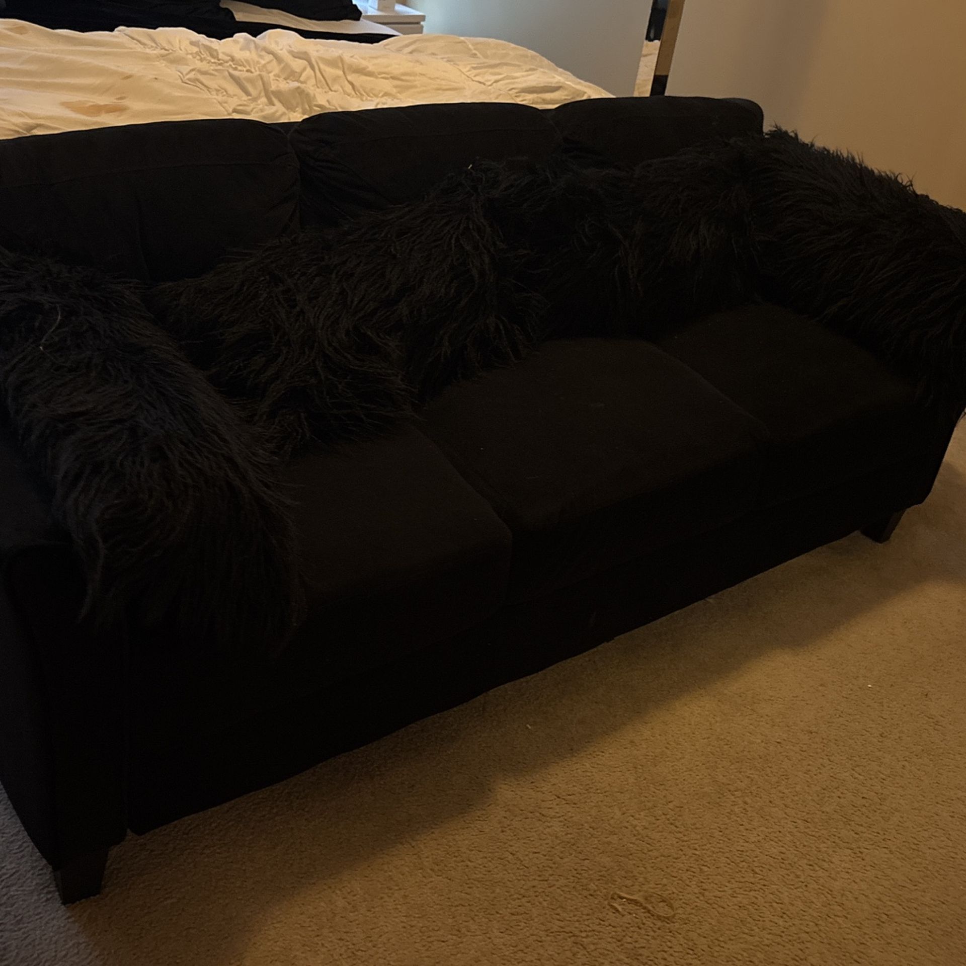 Black Velvet Sofa
