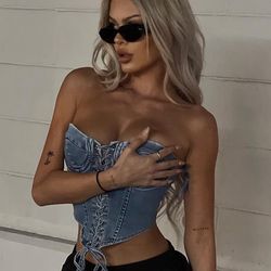 Fashion Nova Jean Corset Top