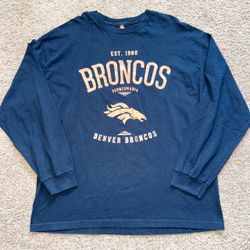 Denver Broncos NFL Official Team Apparel Y2K Long Sleeve T Shirt Mens 2XL