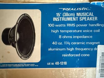 Realistic 100 Watt 15” Woofer (New)