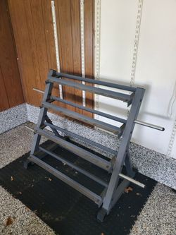 Heavy Duty Weight Plate Storage Rack – 4 Tier – Gray Steel
