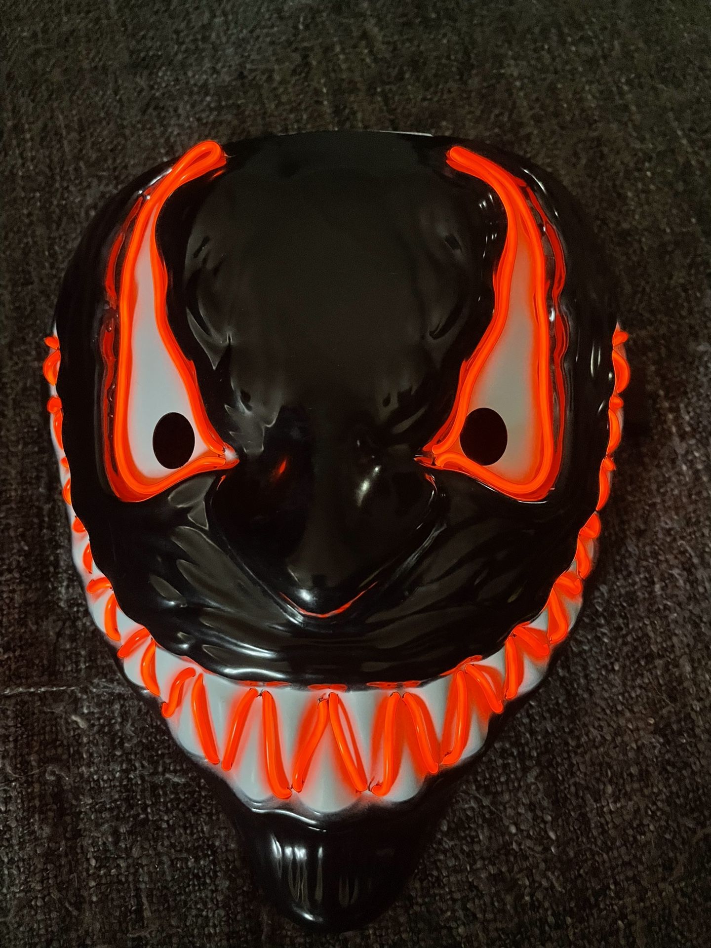 Halloween Party Neon Mask LED Luminous Mask Venom Glowing Cosplay Horror Full Face Mask Props