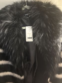 Two Tone Faux Fur Coat- NWT 
