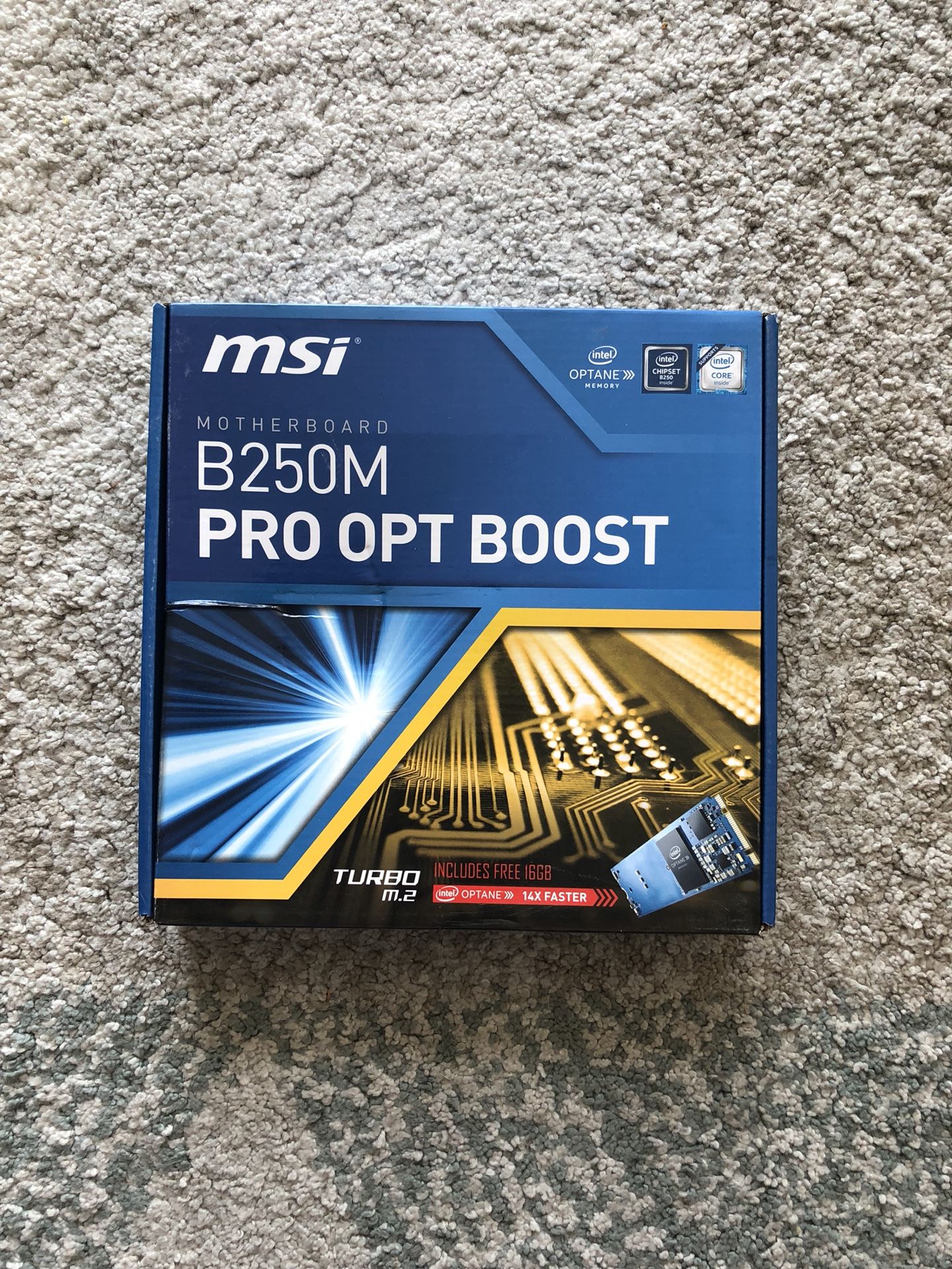 MSI B250M Pro Opt Boost LGA 1151 Micro ATX with Intel Optane 16gb SSD