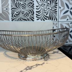 Vintage Silver Fruit Bowl (Midcentury Modern)